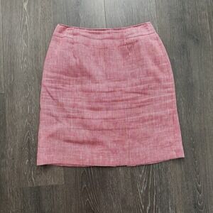 Vitg Talbots Lined Plaid Irish Linen Skirt‎ Sz 4P Academia Preppy Quiet Luxury